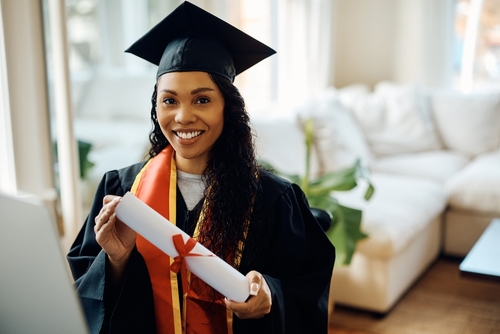 black woman with master degree